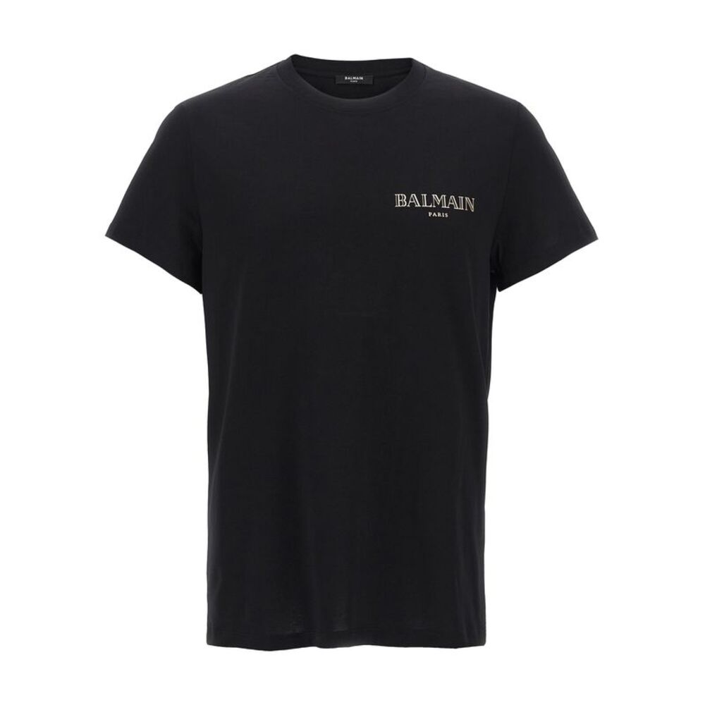 Balmain Black Organic Cotton Men's T-Shirt